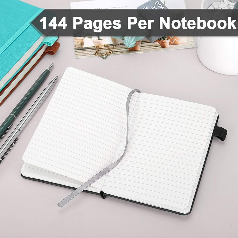 OMEYA (2 Pack) Pocket Notebook Notepad,3.5" x 5.5" Ruled PU
