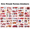 Qpout 10 Sheets Fire Engine Temporary Tattoos for Children Fireman