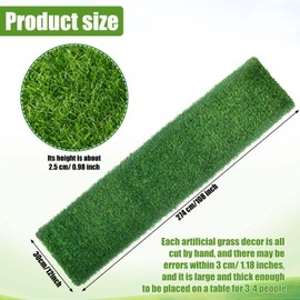 Grass Table Runner Artificial Tabletop Decor Synthetic Turf Grass Placemats Grass Table Liner Green Rug Table Cloths for Parties Wedding Banquet Faux Moss Table Runner (2, 12 x 108 Inch)