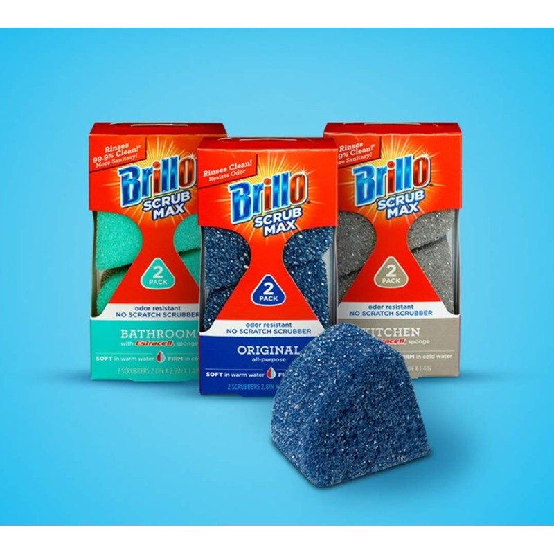 Brillo Scrub Max Heat Activated Sponges, Strong & Long Lasting,