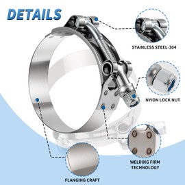 T Bolt Hose Clamp 3 inch 2 Pcs Heavy-Duty Turbo Intake Radiator Hose Clamps 304 Stainless Steel Sizes 83-91mm (2, 3" 83-91)
