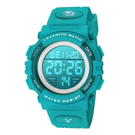 Kids Watch,Boys Watch for 3-12 Year Old Boys,Digital Sport Outdoor Multifunctional Chronograph LED 50 M Waterproof Alarm Calendar Analog Watch for Children with Silicone Band (11-MalachiteGreen)