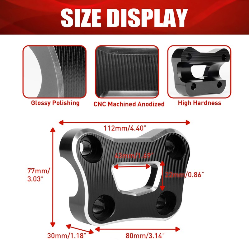BAKAFOH Aluminum Handlebar Riser Top Cover Clamp Kit For Can
