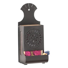Irvin's Tinware, K18-37SM, Match Box in Smokey Black, Rustic Country Home Decor