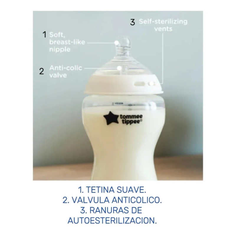 Biberones Tommee Tippee Natural Start 9oz 3 Pack Mamilas