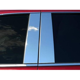 707Motoring Stainless Polished Chrome Pillar Post Trim 4PC, Compatible with GMC Sierra 2019-2020 (4-Door, Pickup Truck, 1500, Crew Cab, Double Cab)