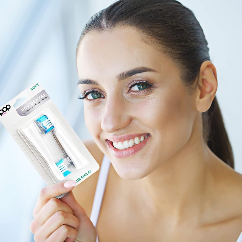 Pop Sonic Replacement Electronic Toothbrush Heads, Compatible with Go Sonic,