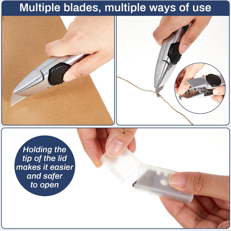 WILLBOND 2 Sets Silver Fixed Roofing Knife with 30 Blades