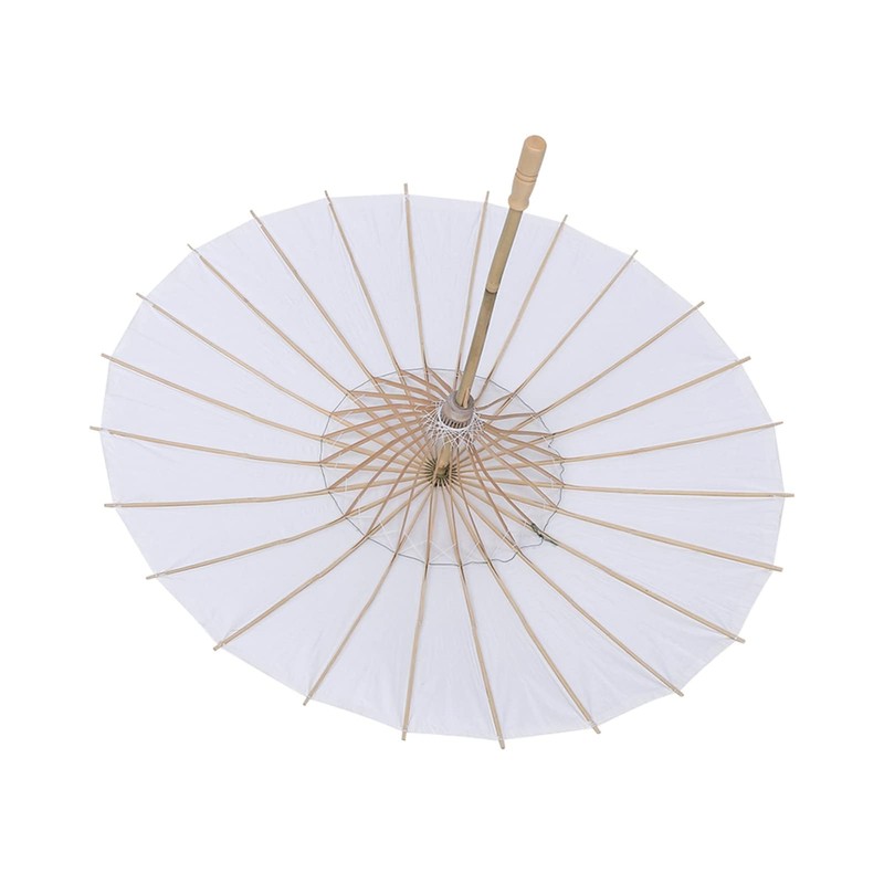Handmade Oiled Paper Umbrella, White Paper Parasol Umbrella Small White