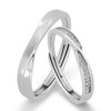 Meissa Silver Wedding Rings for Men and Women Sterling Silver Promise Rings with Cubic Zirconia Adjustable Couple Rings for Birthday Valentine'Day（Set of Two Rings）
