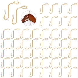 Framendino, 50 Pack Gold Clothes Hanger Connector Hooks Metal Hanger Extender Hooks Mini Cascading Hanger Hook for Closet Organizer