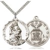bliss Sterling Silver St Saint Christopher Medal Pendant Necklace Air