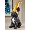 Frenchie Gnome - Black Frenchie Statue with Gold Hat |