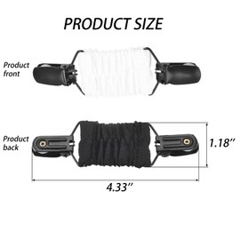 2-Pack Dress Cinch Clips, Adjustable Elastic Shawl Clips for Women, Black & White, Secure and Scratch-Free for Dresses, Shawls, Scarves