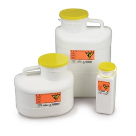 Medegen Medical 932 Chemotherapy Sharps Container, 152 mm Opening, 5-3/4 gal (Pack of 4)