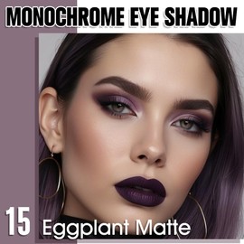 WanTuoluo Eggplant Matte Eyeshadow Palette for Women, Single Monochrome Eye Shadow Makeup, Shiny Pressed Powder, Blendable Natural sombras para ojos, Holographic,Vegan,Travel -15