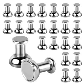 24pcs Silver Fridge Magnets, 0.43x0.51inches Strong Refrigerator Magnetic Pins Magnetic Thumb Tacks for Refrigerator Whiteboard Neodymium Magnets Map Magnet Office School Kitchen
