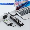 USB Hub 10-Ports, USB Hub Extender Network Splitter Adapter Fast