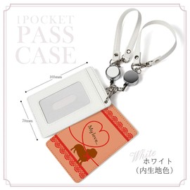 Pretimo Pass Case, 1 Pocket, Reel Included, Dog, Ribbon, Red, Animal, Pets, Dogs, Clear Pockets, Commuter Holder, Card Case, Card Holder, Miniature Ducks Dachshund (Dog Ribbon Red/ps1pw), Dog Ribbon