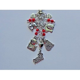 Handmade CAT PERSON CATS KITTENS LOVE MY CAT KEY CHAIN CLIP FOR PURSE BAG CHARM FOB