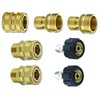 MTM Hydro Pressure Washer Hose Adapters Kit - 7 Piece Brass Set of High Pressure Quick Connect Couplings and Connectors - Adaptors for Foam Cannons, Pressure Washers, and Hoses