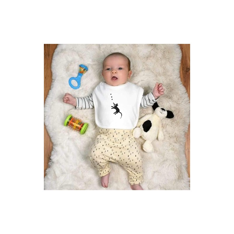 Azeeda 'A Romantic Mouse' Soft Cotton Baby Bib (BI00062752)