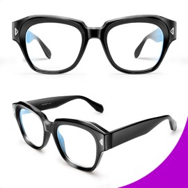 VISOONE Light Weight Square Blue Light Blocking Glasses with Anti Computer Glare for Gaming Women and Men GROUSE