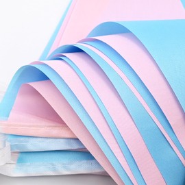 20m52pcs Pink and Blue Fabric Bunting,ADUQATOR Outdoor Waterproof Bunting Banner Perfect for Baby Shower Decoration Boy or Girl and Birthday Party Decoration