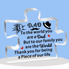 JETTOP Dad Gifts-Gifts for Dad Birthday Chrsitmas Fathers Day Acrylic Plaque Dad a Piece of Our Life