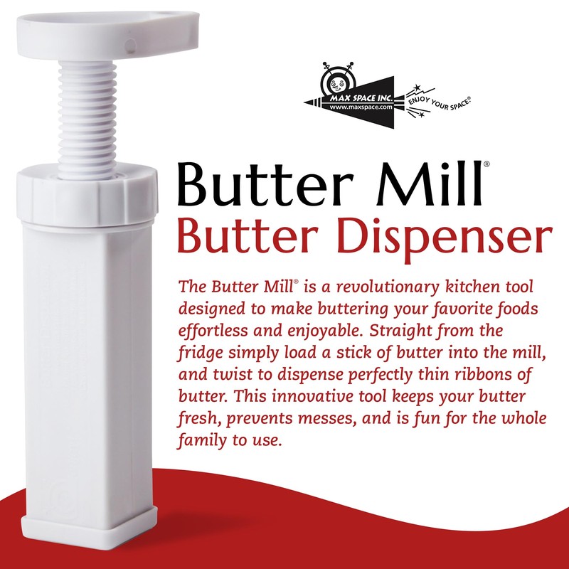 Max Space Butter Mill Butter Dispenser Stick with Tablespoon Gradations-