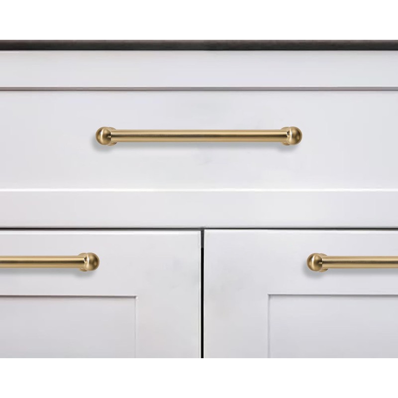 khtumeware 10 Pack 6 Inch Hole Center Brushed Brass Cabinet