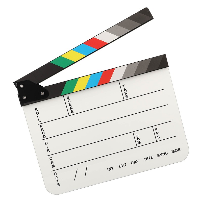 Acrylic Film Clapboard Professional Dry Erase Movie Props Clap Board