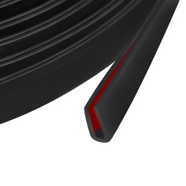 Edge Trim, 3/32" Rubber Edge Trim, Flexible Self Adhesive U Channel Edge Trim, Edge Protector for Sharp Edge, Sheet Metal and Car Doors, Peel and Stick Auto Door Guard, Black Color, 20Ft