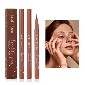 Liopif Freckle Pen, Fake Freckles Pen for Natural Sunkissed Makeup,Faux Face Freckle Pen Waterproof and Long Lasting,Soft Sopt Freckle Pen,2PACK(#03 Red)