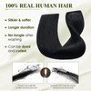 Elailite Real Hair Clip-In Extensions, 1 Weft, #1 Black, 50