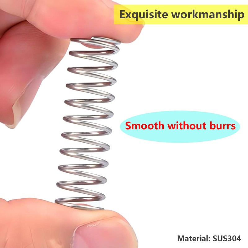 Qrity 10Pcs Coil Extended Compressed Spring, Compressed Springs, Stainless Steel