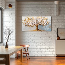 SERIMINO Tree of Life Large Wall Art, Blossom Tree Canvas Paintings, Nature Landscape Abstract Art Prints, Modern Trendy Pictures Wall Decor Living Room Bedroom, Office Art Wall Decoration 24"X48"