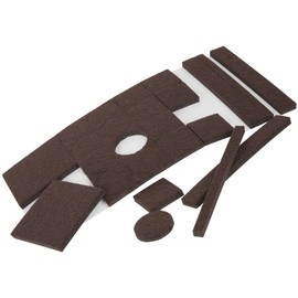 SOFTTOUCH Self Stick Pre Cut Felt Pads and Strips for Hard Surfaces, Brown (48 Pack)