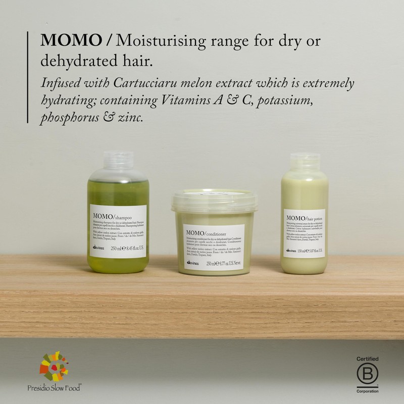 Davines MOMO Shampoo, Nourishing Gentle Cleansing Action for Dry and