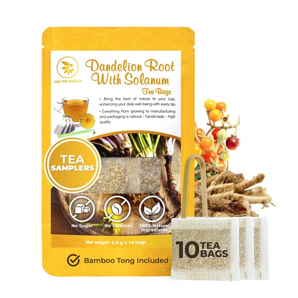 Dandelion Root Tea Samplers with Solanum Trilobatum - 10 Count,