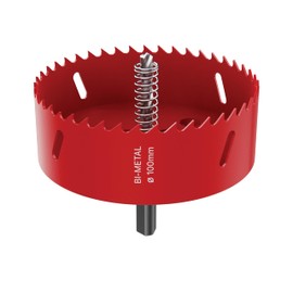 DURI Bi-Metal Hole Saw 100 with Arbor and Pilot Bit - Smooth Fast Cutting for Wood, Plywood, Plastic, Drywall, Thin Metal Sheets, and More | Ideal for Ceiling Light Installation and DIY Projects