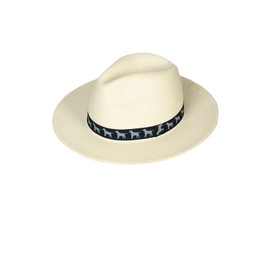 Rydale Men's Panama Hat with Contrasting Band UPF 50+ Sun Protection Wide Brim Lightweight Sun Hat (UK, Alpha, M, Navy)
