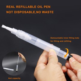 URGINO 3-Pack 6ml Real Refillable Cuticle Oil Pens, Nail Oil Pen Empty, Fillable Oil Applicator, Reusable Transparent Cosmetic Container
