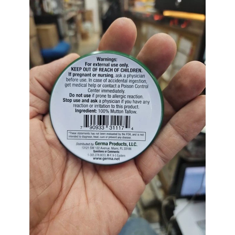 CEBO DE CARNERO GERMA BRAND 2Pcs 100% PURE MUTTON TALLOW/