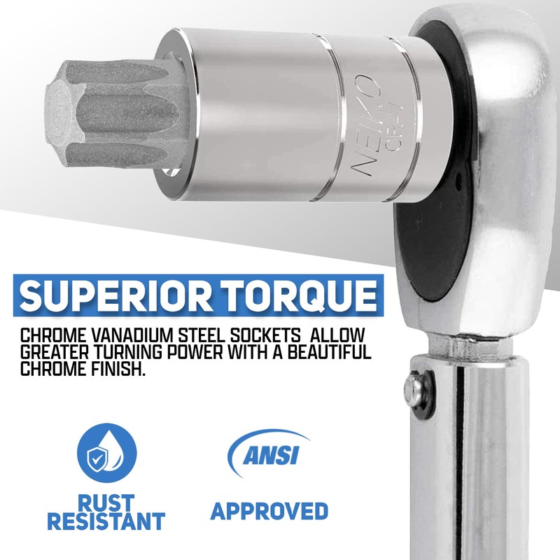 NEIKO 10083A Master Torx Bit Socket and External Torx Socket