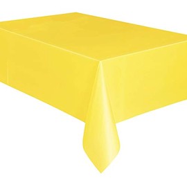 Unique Party 50390 - Soft Yellow Plastic Tablecloth, 9ft x 4.5ft