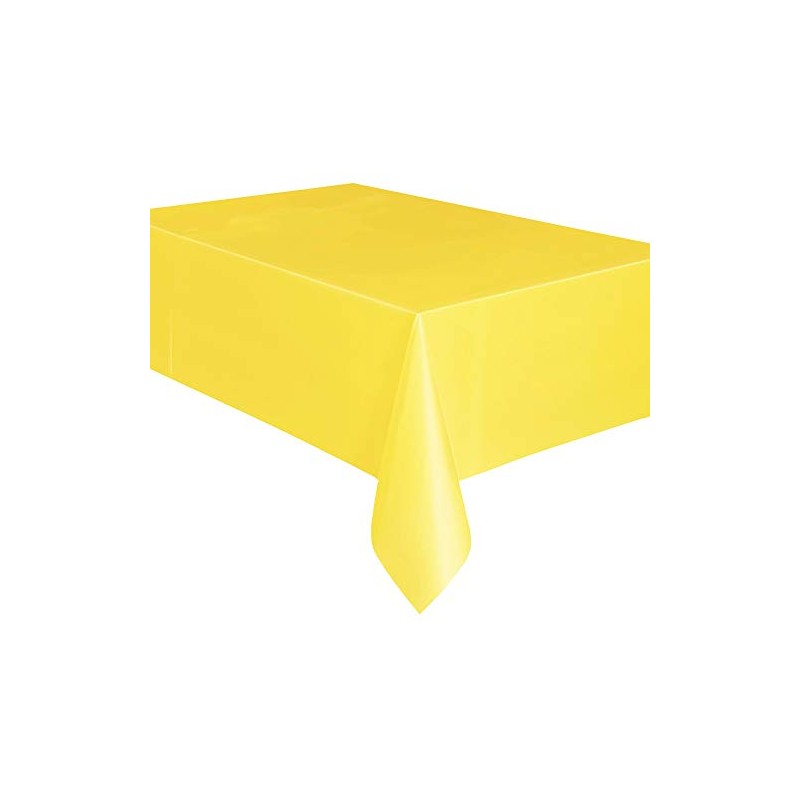 Unique Party 50390 - Soft Yellow Plastic Tablecloth, 9ft x