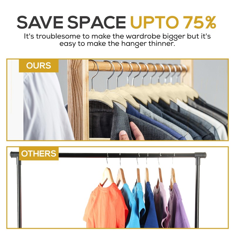 Techzoo 50 Pack New Premium Quality Velvet Hangers Ultra Thin