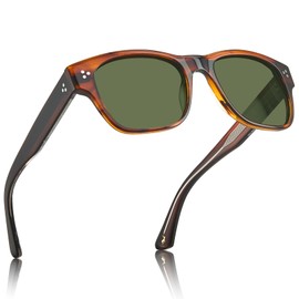 CARFIA Fashion Polarised Mens Sunglasses UV400 Protection Modern Retro Acetate Square Shades Driving Eyewear