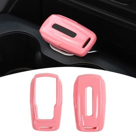 SQQP ABS Key Fob Cover Fit for 2018-21023 Dodge RAM 1500 2500 3500, Key Fob Shell Protector Shell Keyless Remote Control Smart Key Holder(Pink)